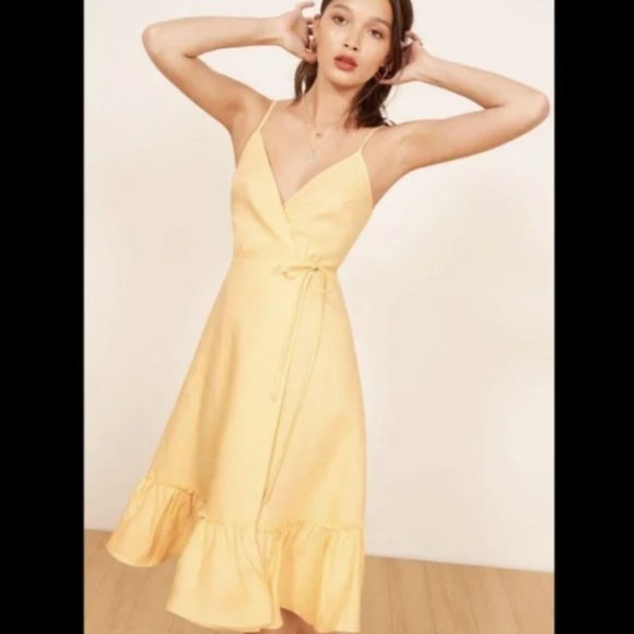 Reformation Yellow Midi Dress - Picture 3 of 7